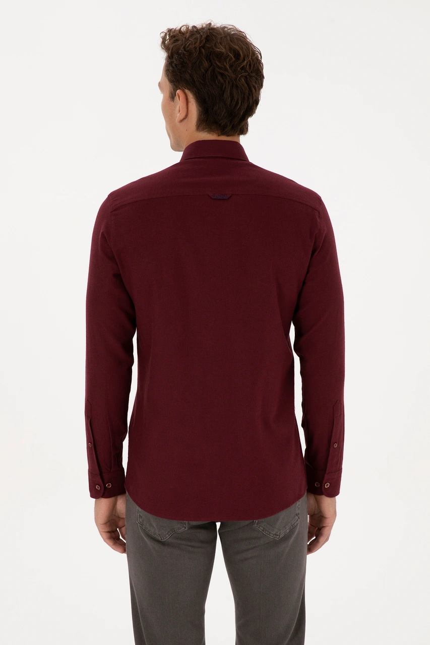 U.S. Polo Assn. Erkek Bordo Uzun Kollu Basic Gömlek 50307686-VR014 U.S. Polo Assn. Erkek Bordo Uzun Kollu Basic Gömlek 50307686-VR014