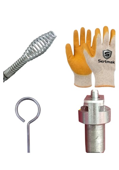 Sert Tıkanıklık Açma Matkap Bağlantı Seti Yaysız Set - Lavabo Ve Gider Açıcı Ekipmanlar Mandrenli Sistemleri Uygundur. 16 Mm Standart Uyumlu