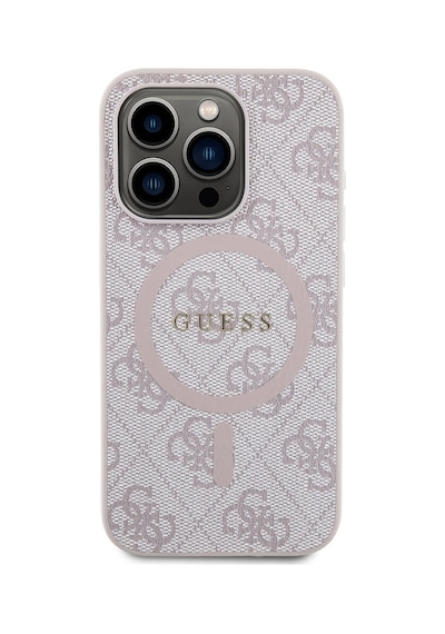 Apple Uyumlu iPhone 15 Pro Kılıf Guess Lisanslı Magsafe Şarj Özellikli 4g Desenli Yazı Logolu Kapak Siyah