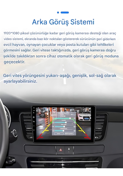 Peugeot 508 2011-2018 Android Navigasyon Multimedya Tesla Ekran Android Teyp Double Teyp 4gb Ram 64gb Hafıza Kablosuz Carplay Android Auto 9"