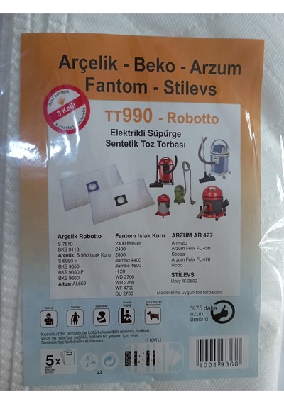 Tt990-robotto Toz Bez Toz Torbası 5 Adet 1 Paket