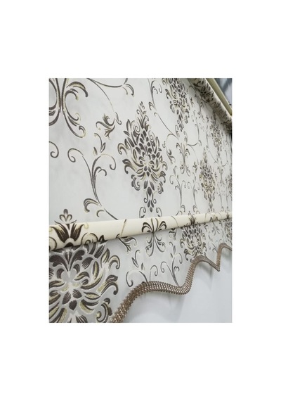 Kahve Çiçek Desenli Çift Mekanizmalı Zebra Ve Tül Stor Perde Kahve Rengi - 124532754 Kahve Rengi