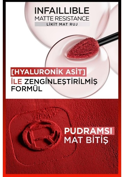 L'Oréal Paris Infaillible Matte Resistance Likit Mat Ruj 500 Wine Not