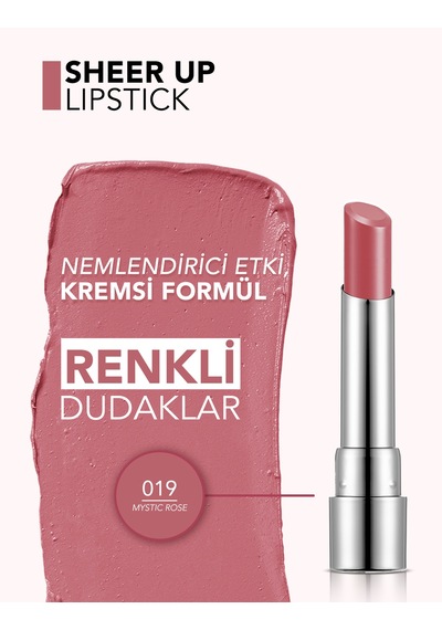 Sheer Up Yarı Transparan & Parlak Bitişli Nemlendirici Ruj 8682536097888 019mystıcrose