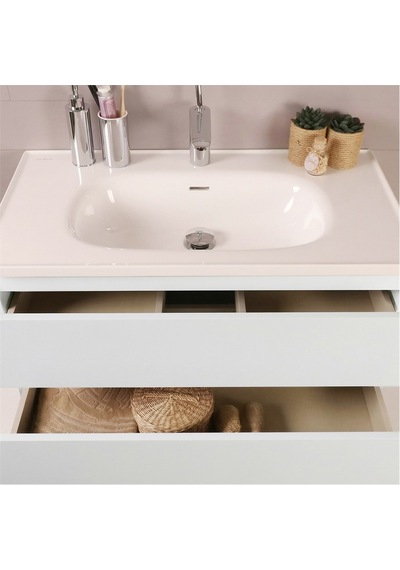 Kobos Simple 60 Cm Çekmeceli Banyo Dolabı Seti Bianco Beyaz Kobos Simple 60 Cm Çekmeceli Banyo Dolabı Seti Bianco Beyaz