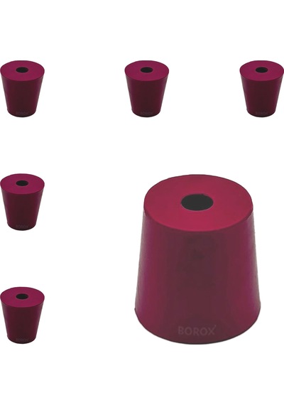 Borox Kauçuk Tıpa Delikli No.4 15 x 21 x 22 MM NS19/26 5 Adet