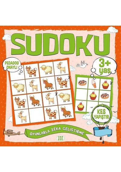 Çocuklar İçin Sudoku - Kes - Yapıştır 3+Yaş- Dokuz Yayınları