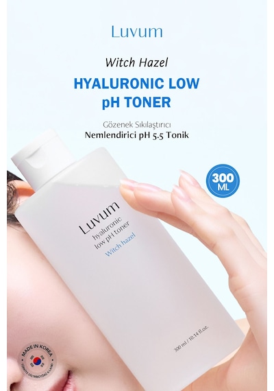 Luvum Gözenek Görünümünü Azaltan Nemlendirici pH 5.5 Tonik Luvum Witch Hazel Hyaluronic pH Toner 300ml