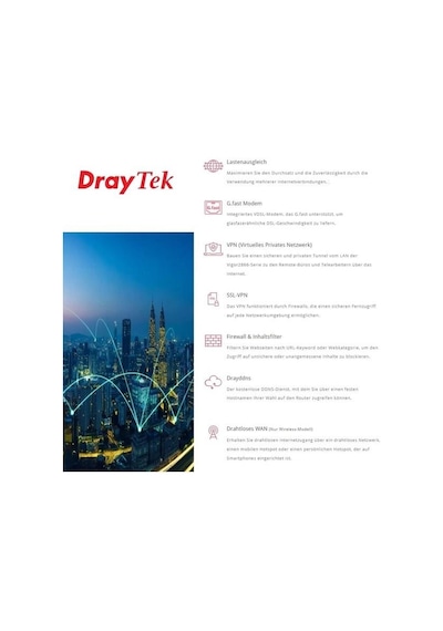 Draytek Vigor 2866ax Ax3000 Dual Band Vdsl 3g-4g Lte Modem Router