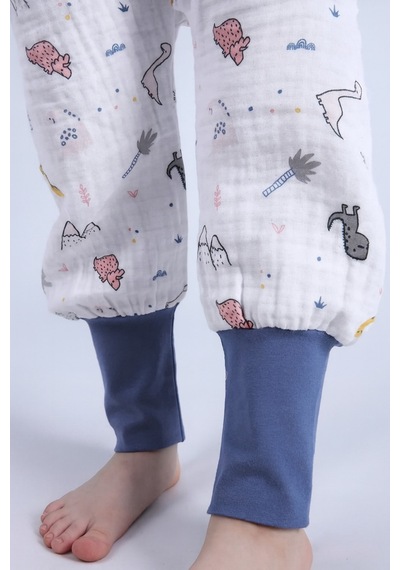 For My Baby 1 Tog Çocuk Uyku Tulumu Unisex Uzun Kollu Uyku Tulumu Ekru - Lacivert