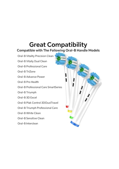Yedek Diş Fırçası Kafaları Oral B Braun İle Uyumlu Profesyonel Elektrikli Fırça 4 Pcs