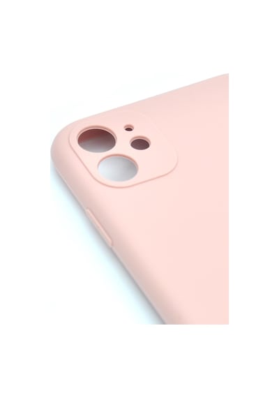 Apple Uyumlu iPhone 11 Düz Renk Esnek Yumuşak Silikon Kılıf Rubber Pembe