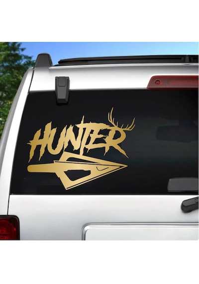 Hunter Avcı Sticker - Araba Oto Motosiklet Karavan Cam Sticker - 00267 60x45 Cm