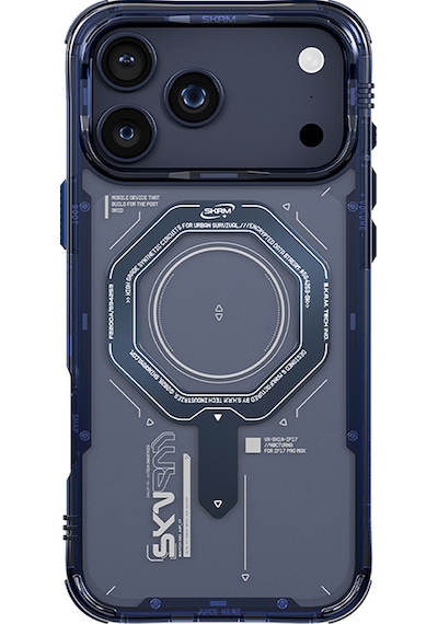Apple Uyumlu iPhone 17 Pro Max  Kılıf Skinarma M-safe Şarj Özellikli Airbag Tasarımlı Magma Kapak Mavi Mavi
