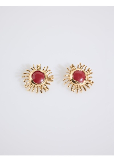 Jimmy Key Jimmy Key Kahverengi Güneş Figürlü Parlak Zarif Küpe 6sw435696800