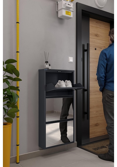 Ceha 3'lü Metal Ayakkabılık - Antrasit/Aynalı K.AYK-3/A/P7024