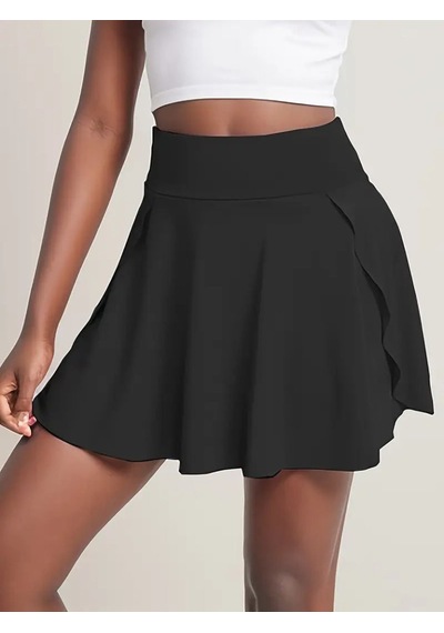 Veraura Lifestyle Kadın Yüksek Bel Cepli Sandy Short Etek siyah