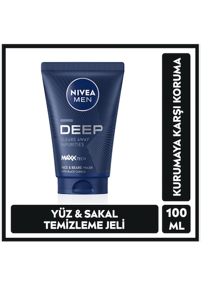 Nıvea Men Erkek Deep Maxxtech Yüz Ve Sakal Temizleme Jeli 100 Ml