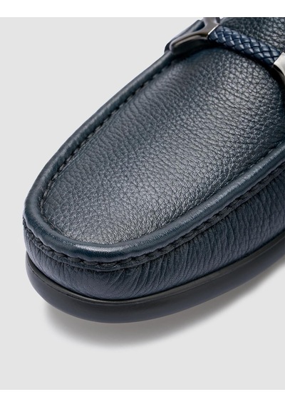 Cabani Tivra %100 Hakiki Deri Lacivert Toka Detaylı Erkek Loafer