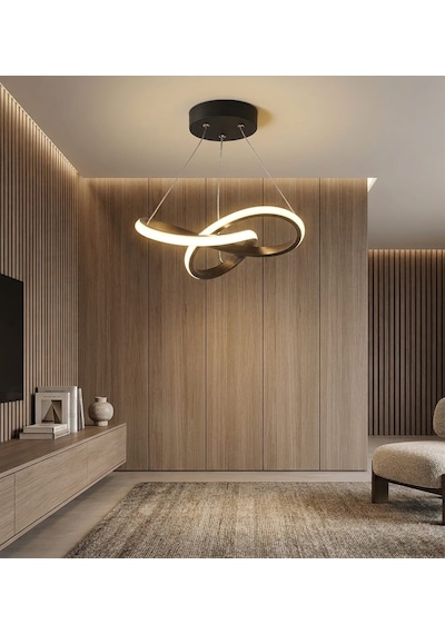 Lzy Avize Store Kar Çiçeği Siyah Avize Modern Salon, Mutfak, Çocuk Odası Ve Antre Aydınlatma