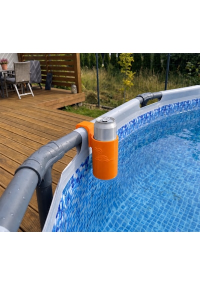 3d Baskı Havuz Bardaklığı - Boruya Takılan İçecek Tutucu-turuncu