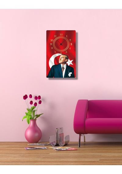 Decorıta Cam Saat | Atam Çok Renkli
