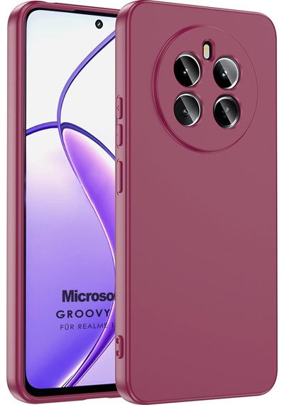 Microsonic Realme 12 Plus Kılıf Groovy Soft Mor -