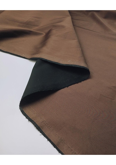 Telalı Kahverengi Pamuklu Kumaş En 150 Cm X Boy 270 Cm -10318 Kahverengi