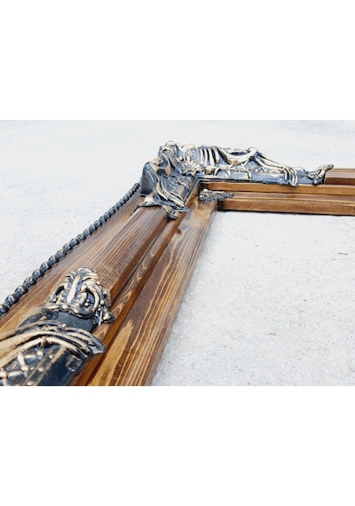 Dekoratif İşlemeli Ahşap Çerçeve 92x72 Cm 009