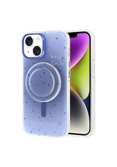 Apple Uyumlu iPhone 14 Kılıf M-safe Şarj Özellikli Tak-çıkar Pop Soketli Zore Tiktok Kapak Mor