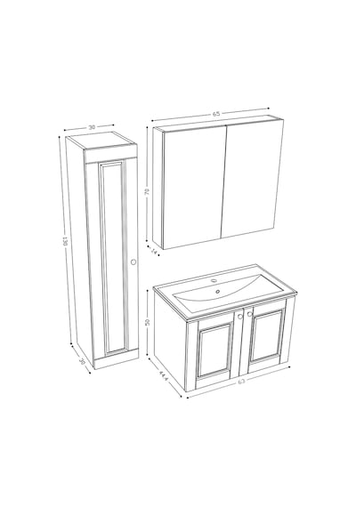 Teta Home Aldera 65 Cm Mdf Gövde Membran Kapak Banyo Dolabı Seti + Boy Dolabı Beyaz Teta Home Aldera 65 Cm Mdf Gövde Membran Kapak Banyo Dolabı Seti + Boy Dolabı Beyaz