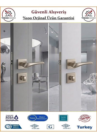Çelebi Venüs Rozetli İç Kapı Kolu - Parlak Nikel - Wc Banyo