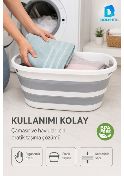 Katlanır Sele 27 Lt Ev Dolap Banyo Düzenleyici Organizer Beyaz-gri