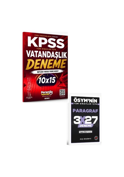 Peramila 2027 Kpss Vatandaşlık 10 Deneme Çözümlü+ Evp Akademi Paragraf