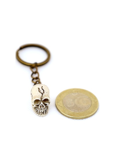 Tamgacrafts Mini Kurukafa Figürlü Metal Anahtarlık Bronz Renk Dayanıklı Küçük Aksesuar