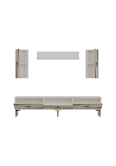 Tvr1813btg - Elips Tvr180 Ünitesi Takım Beyaz - Traverten - Gold 180cm Tvr1813btg - Elips Tvr180 Ünitesi Takım Beyaz - Traverten - Gold 180cm