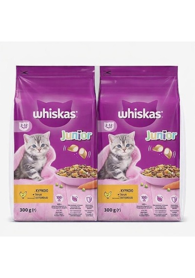 Whiskas Junior Tavuklu Yavru Kedi Maması 300 Gr 2 Adet