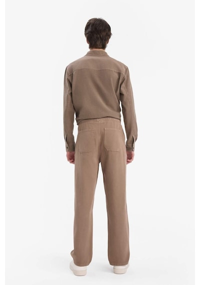 DeFacto %100 Pamuk Bol Rahat Kesim Wide Leg Geniş Paça Yazlık Keten Görünümlü Pantolon D7285AX25SPBN229