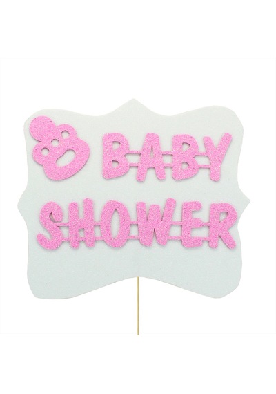 Süsle Bebek ve Parti Baby Shower Konuşma Balonu Çubuğu Pembe