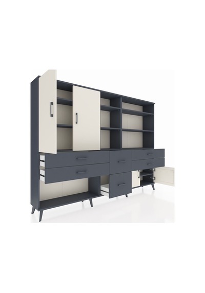 Arges Dolap 10 Raflı 6 Çekmeceli 4 Kapaklı 220x30x163 Antrasit-aytaşı/antrasit Aytası/antrasıt - Antrasıt Arges Dolap 10 Raflı 6 Çekmeceli 4 Kapaklı 220x30x163 Antrasit-aytaşı/antrasit Aytası/antrasıt - Antrasıt