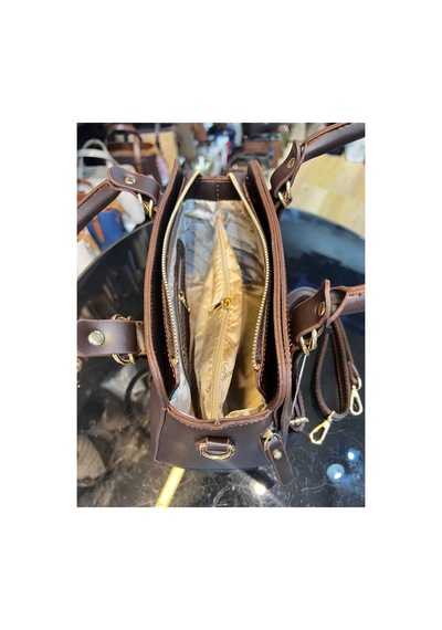 Miami Polo Club Orijinal Kadın Gold Detaylı El Ve Omuz Çantası Uzun Askısı Mevcuttur En 24 Cm Boy 24 Cm Kahverengi