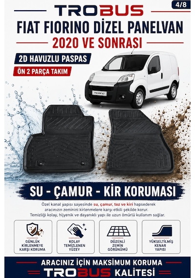Trobus Fiat Fiorino Cargo 2020-2024 2d Havuzlu Paspas 2 Parça