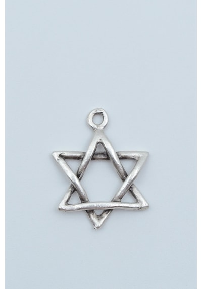 Minimal Pentagram Gümüş Kaplama Kolye Ucu Kod 1339 Gümüş