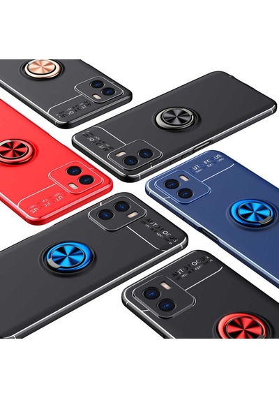 Vivo Y15S Kılıf Yüzüklü Magnetli Ravel Case Kapak