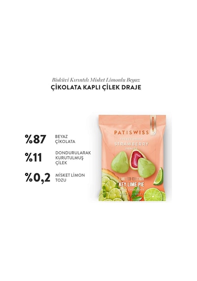 Beyaz Çikolatalı Misket Limonlu Çilek Draje, 50g X 3 Adet
