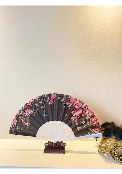 Yelpaze Çiçek Desenli Şık Yelpaze