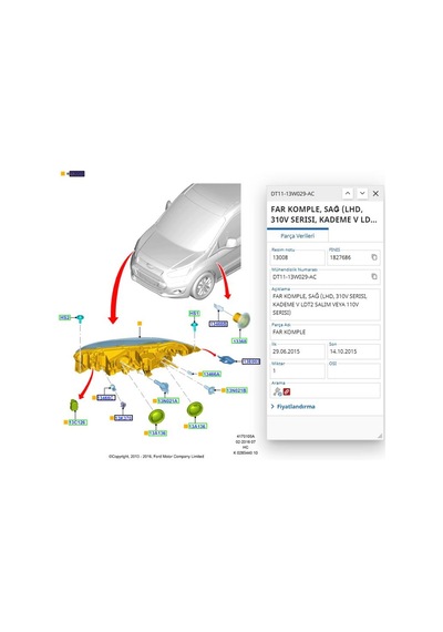 Ön Far Sol Motorlu Tip Connect 02 Ön Far Sol Motorlu Tip Connect 02 Ayf 505627 - 2t14 13008 Ab