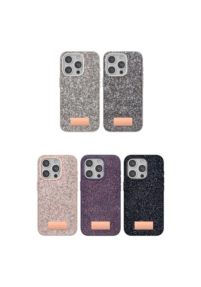 Onegif Apple iPhone Uyumlu 15 Pro Max Bright Simli Kapak - Pembe İtdark17902