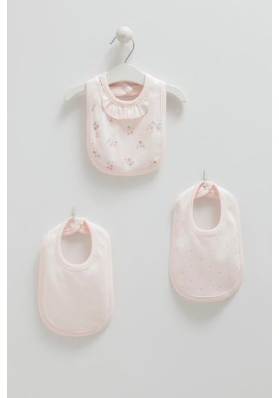 3'lü Pembe Bebek Mama Önlüğü-1123