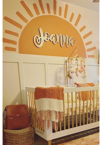 Kendiliğinden Yapışkanlı Kumaş Kanvas Dokulu Duvar Kağıdı Güneş Temalı Boho Bohem Yatak Başlığı Renkli